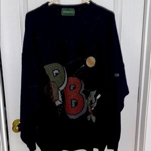 PORTOBELLOS VINTAGE MENS DARK BLUE WOOL SWEATER MADE IN ITALY SZ54 XL